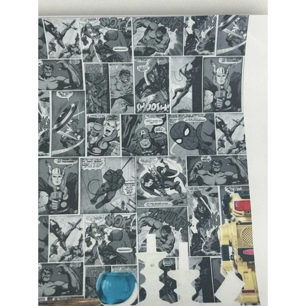 Marvel Action Heros Comic Strip Wallpaper 159502 Black and White 11Yds x 21